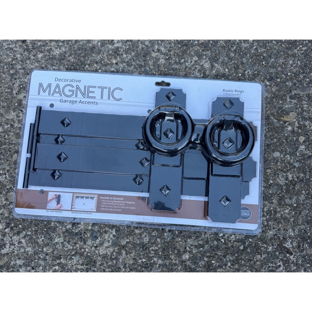 Creative Hardware Decorative Magnetic Garage Accents Rustic Rings 6 Piece Black